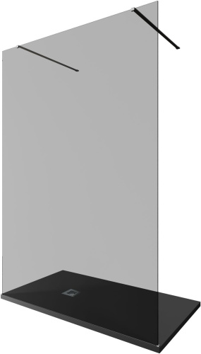 Душевая перегородка Allen Brau Infinity 3.21050.BA.T 140х200 стекло тонированное профиль серебро брашированное - фото 2
