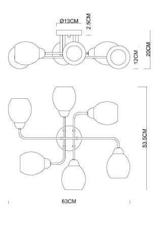 Люстра потолочная Arte Lamp Andrea (Андреа) A8141PL-6BK