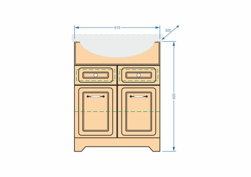 Тумба под раковину Stella Polar Кармела SP-00000178 62х32х82 цвет коричневый - фото 2
