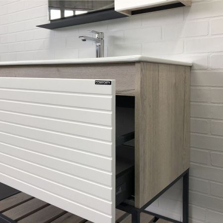 Тумба с раковиной Comforty Страсбург 00-00007441CF 90х50 напольная цвет серый