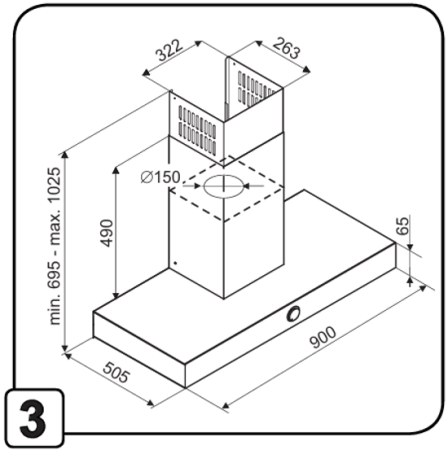 Вытяжка настенная De Dietrich DHB4974B