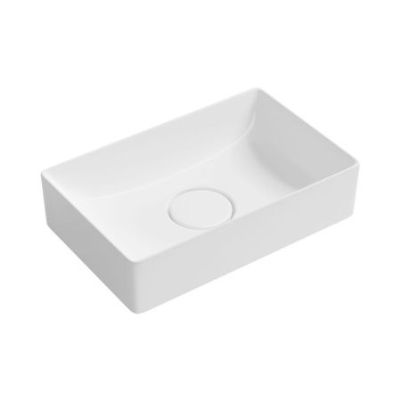 Раковина из сантехнического фарфора Wellsee Pure BY Wellsee 150701000 40х30 накладная цвет белый без отверстий под смеситель