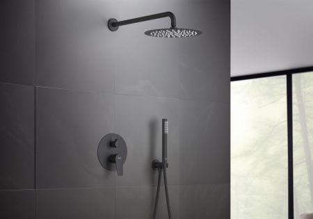 Душевая система Aquatek БЕТТА AQ1172MB встраиваемая в стену цвет черный