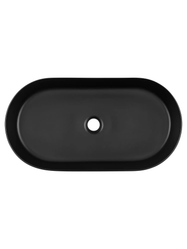 Раковина из сантехнического фарфора Wonzon & Woghand Ontario WW-RN41363-MB 70х33 накладная цвет черный без отверстий под смеситель - фото 4