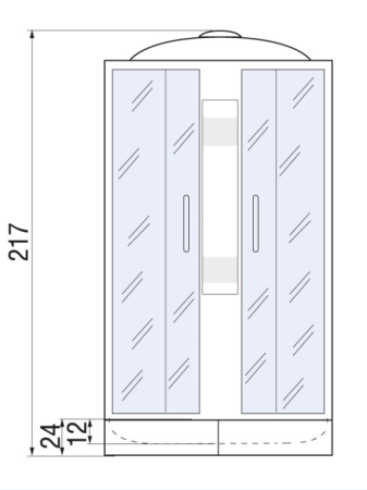 Душевая кабина River LENA 10000000027 90х90 четверть круга с крышей ориентация универсальная