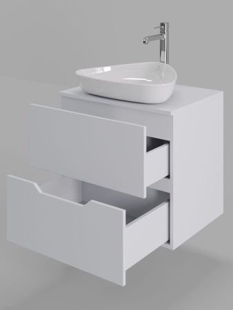 Тумба с раковиной Orange Line Li-60TuwMDF+B07-500W 60х50 подвесная цвет белый