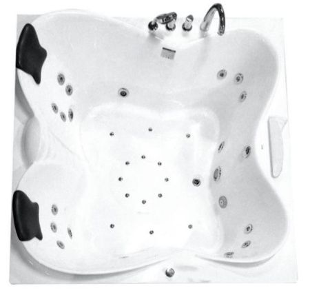 Ванна акриловая гидромассажная Gemy G9089 O L 185х185 пристенная квадратная с каркасом