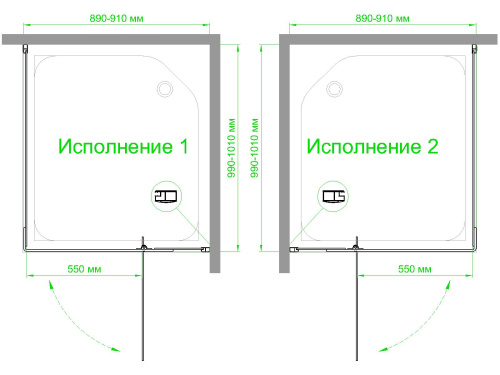 Душевой уголок Royal Bath HPVD RB9100HPVD-C-BL 100х90 стекло матовое профиль черный без поддона - фото 4