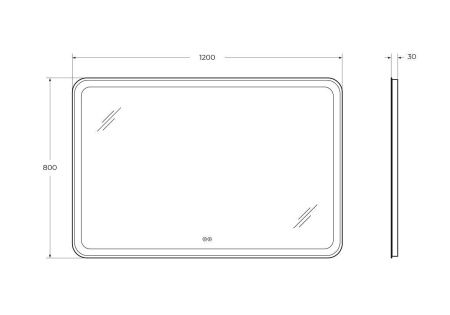 Зеркало с подсветкой Cezares CZR-SPC-MC-1200-800-RGB-TCH 120х80 подвесное