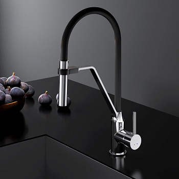 Смеситель для кухни Am.Pm Like F8013000 на раковину/на столешницу хром/черный без термостата