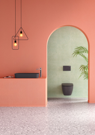 Чаша унитаза подвесная Creavit Free FE322-11AM00E-0000 цвет антрацит матовый без сиденья смыв торнадо