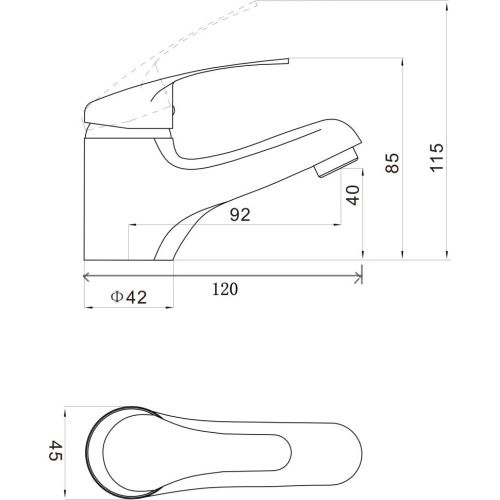 Смеситель Savol S-T1001 на раковину хром - фото 3