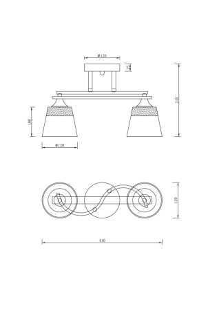 Светильник потолочный Freya Glasses (Бинокль) FR5156PL-02WG