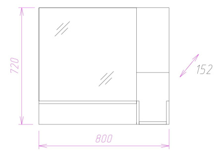 Зеркало-шкаф Onika Санторини 208089 80х15х72 подвесной