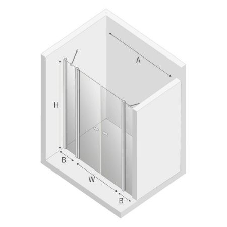 Душевая дверь New Trendy NEW SOLEO D-0256A 120х195 стекло прозрачное профиль хром