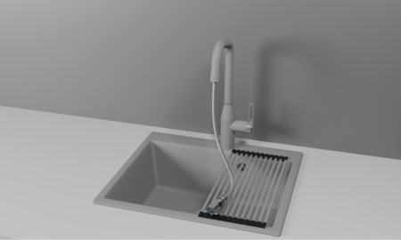 Смеситель для кухни Granula 8171, АЛЮМИНИУМ на мойку алюминиум