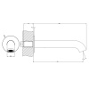 Излив для ванны Gessi Origini 66103#031 настенный хром