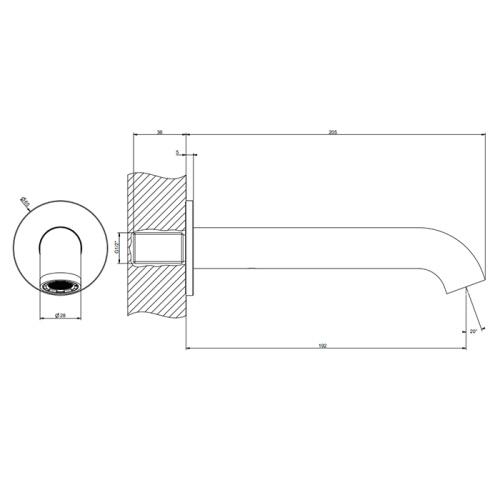 Излив для ванны Gessi Origini 66103#031 настенный хром - фото 2