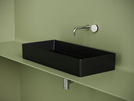 Раковина из сантехнического фарфора Ceramica Nova ELEMENT CN6072MB 80х40 накладная цвет черный без отверстий под смеситель