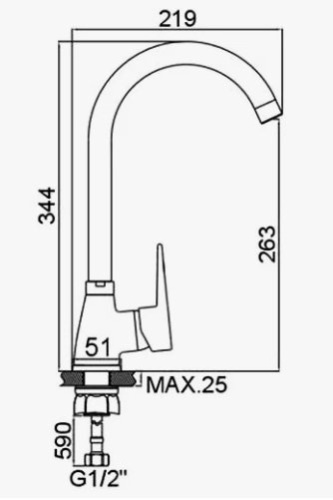 Смеситель для кухни D-Lin D150362 на мойку хром - фото 2