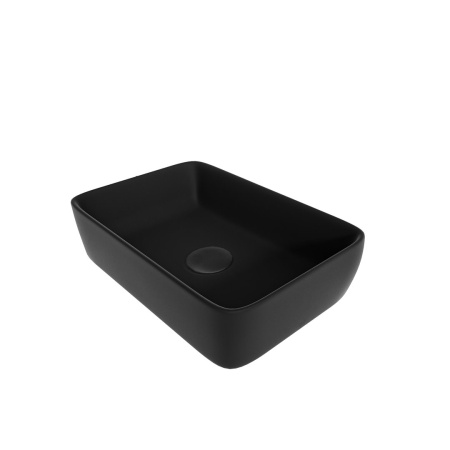 Раковина из сантехнического фарфора Teymi Helmi T50293 48х37 накладная цвет черный без отверстий под смеситель