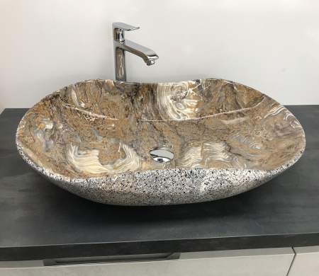 Раковина из санфаянса CeramaLux 503 66х42 накладная цвет многоцветный