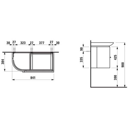 Тумба под раковину Laufen Palace 4.0153.2.075.463.1 80х40 подвесная цвет белый