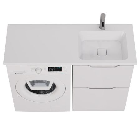 Раковина из искусственного камня Dreja Wing 100120R 120х50 подвесная цвет белый 1 отверстие под смеситель