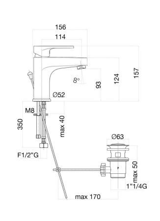 Смеситель Fiore 75CR6520 на раковину хром