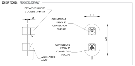 Смеситель для душа Remer X Style X93KBNO встраиваемый в стену черный без термостата