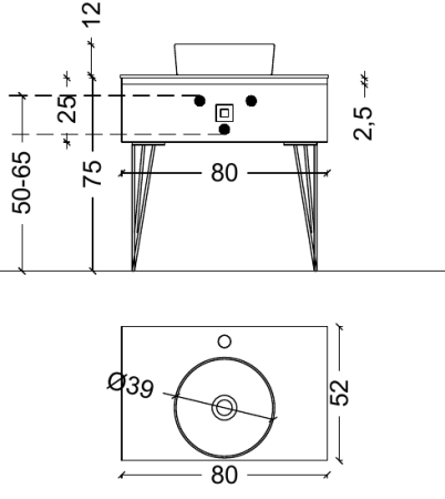 Консоль под раковину Armadi Art Lucido 770-080-D 100х60 подвесная цвет коричневый