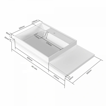 Раковина из искусственного камня СанТа Юпитер 900128 90х50 над стиральной машиной цвет белый 1 отверстие под смеситель