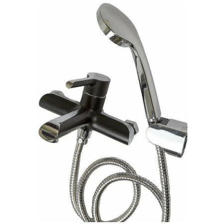 Смеситель для ванны и душа Haiba HB805-7 HB60805-7 настенный черный/хром
