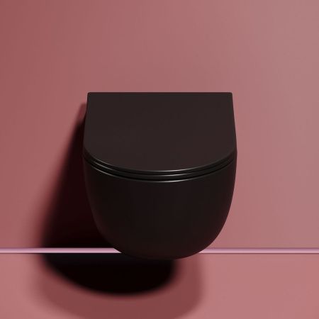 Унитаз подвесной Ceramica Nova MODENA CN6063MB черный с сиденьем микролифт безободковый душевой смыв