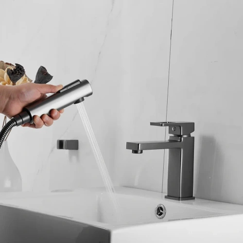 Смеситель Shevanik S8271T на раковину оружейная сталь - фото 5