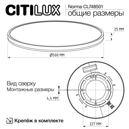 Светильник потолочный Citilux Norma (Норма) CL748501