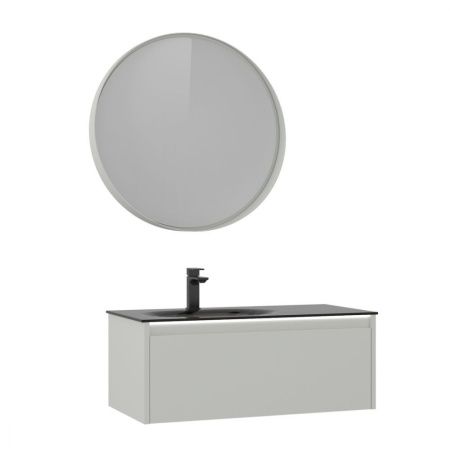 Тумба с раковиной Orka Lisbon 5001429 90х50 подвесная цвет серый