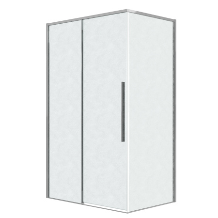 Боковая стенка Grossman Galaxy 200.K33.01.100.10.02 100x195 стекло шиншилла профиль хром