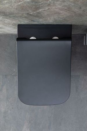 Чаша унитаза подвесная Allen Brau Infinity 4.21011.31 цвет черный без сиденья безободковая каскадный смыв