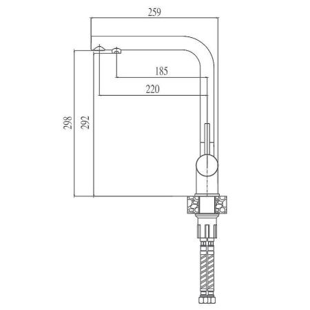 Смеситель для кухни Haiba HB70304-1 на мойку нержавеющая сталь