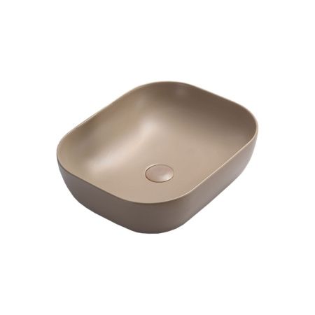 Раковина из сантехнического фарфора Vincea VBS-101MC 50х40 накладная цвет коричневый без отверстий под смеситель