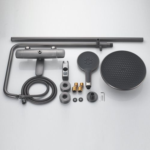 Душевая стойка Rose R3936T настенная цвет оружейная сталь - фото 4