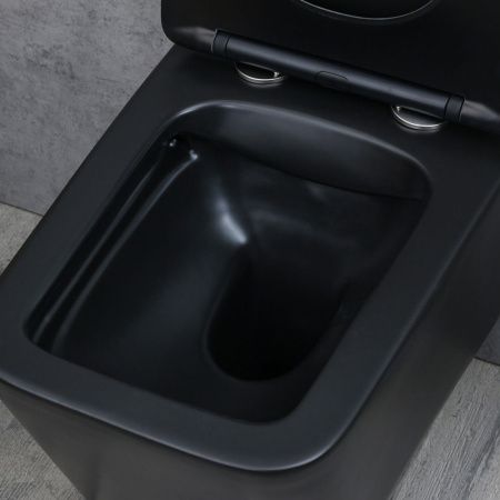 Унитаз подвесной Melana 310304MB черный с сиденьем микролифт безободковый