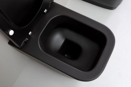 Унитаз подвесной White Ceramic Idea W10003SET05/Idea цвет черный с сиденьем микролифт безободковый