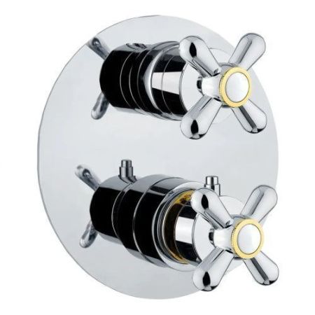Смеситель для ванны и душа Webert Armony AM970902017 настенный хром/золото с термостатом