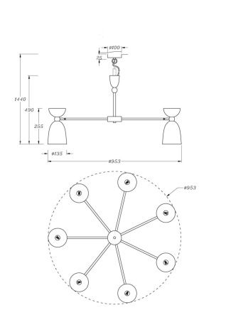 Люстра подвесная Maytoni Cloches Modern MOD113PL-07W