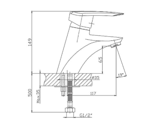 Cмеситель Haiba HB1007 на раковину хром - фото 2
