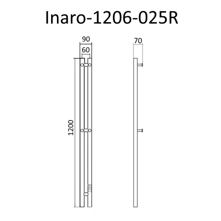 Полотенцесушитель Маргроид Inaro Inaro-1206-025R 9х120 электрический хром