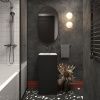 Раковина акриловая Wellsee Pure BY Wellsee 230713000 40х40 напольная цвет белый/черный без отверстий под смеситель