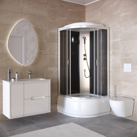 Душевая кабина Taliente TA-9090G 90х90 четверть круга с крышей ориентация универсальная